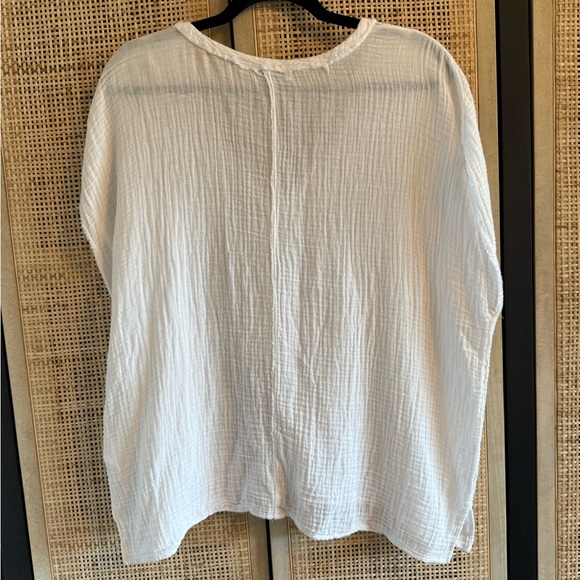 Michael Stars White Relaxed Ribbed Blouse - Picture 2 of 8